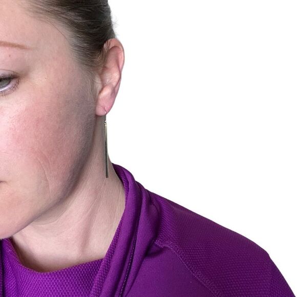 Gold Geometric Drop Earrings - Picture 4 of 4